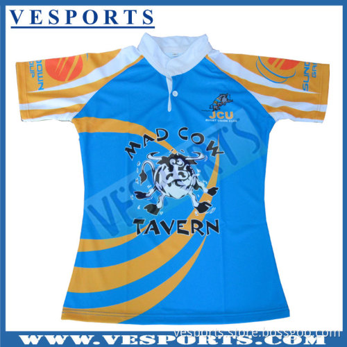 Wholesale Cheap Sublimated Striped College Rugby Jersey